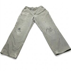 Carhartt B11 MOS Carpenter Pants 32x30 Moss Green Canvas Distressed Workwear VTG